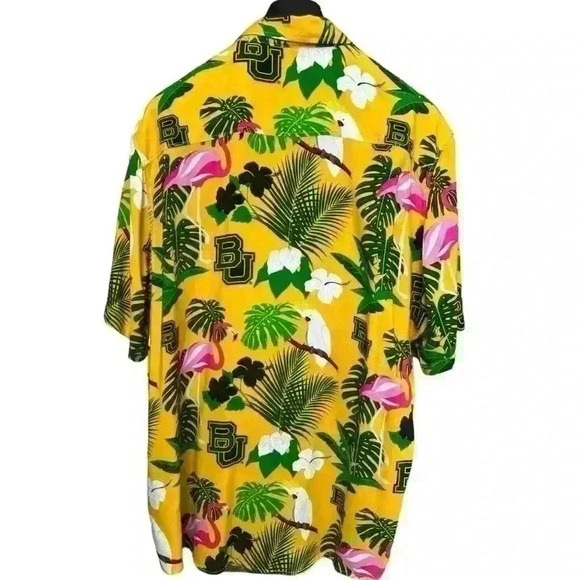 FOCO Baylor Bears NCAA Men’s Hawaiian Floral Button Up Short Sleeve Shirt XL - Picture 5 of 11
